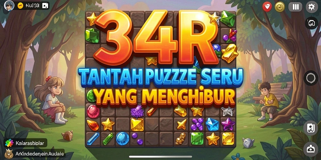 Gambaran gameplay di 34R yang menantang dengan puzzle menarik.