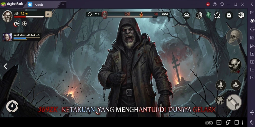 Tampilan gameplay menegangkan di <strong>369ZK</strong> menunjukkan suasana horror yang mencekam.