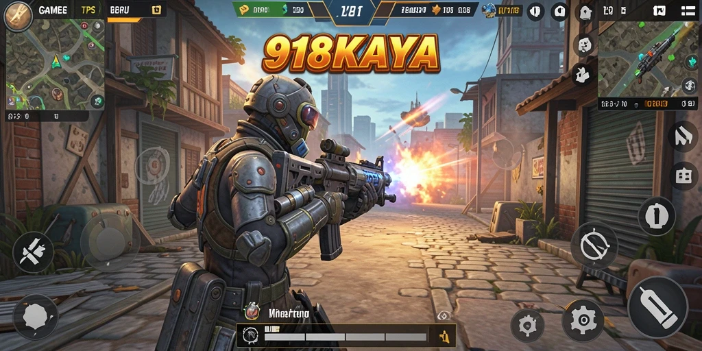 Gameplay seru 918KAYA dalam pertarungan TPS.