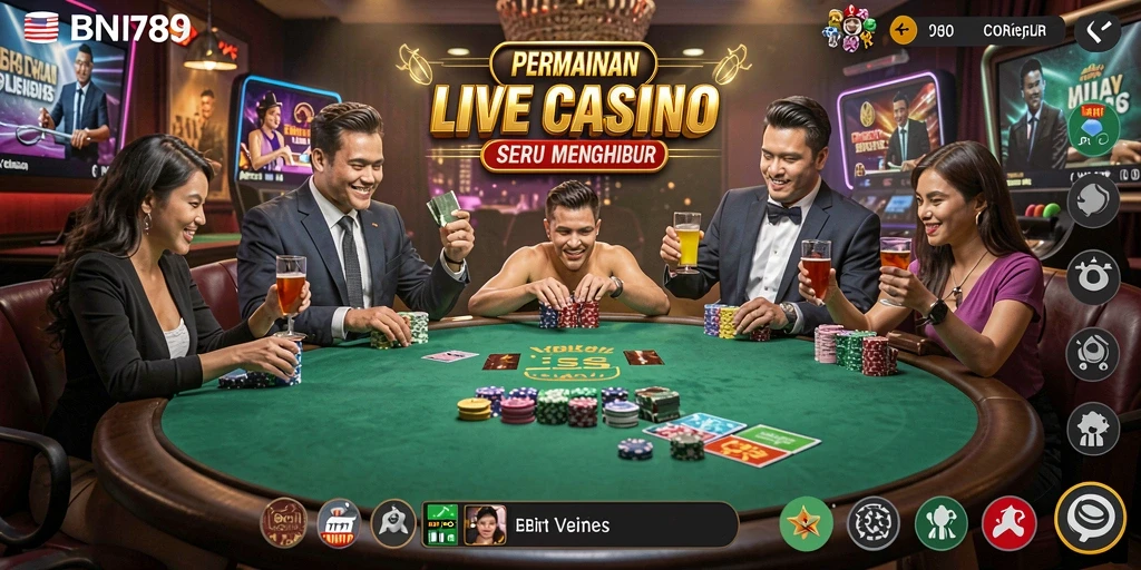 Tampilan gameplay Live Casino BNI789 yang mengesankan.
