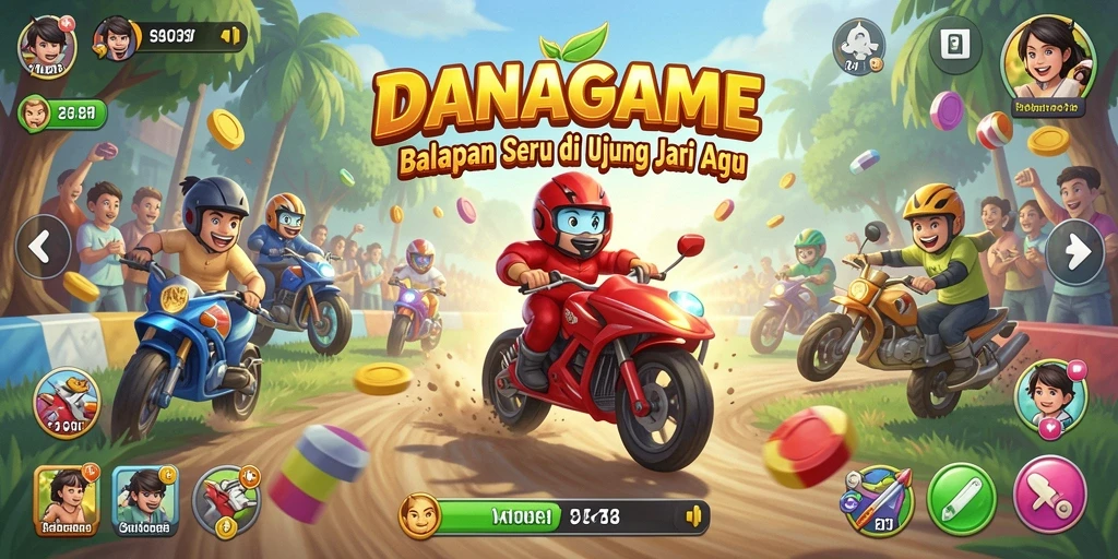 Gameplay Racing seru dengan berbagai mobil dan trek.