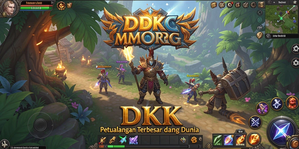 Screenshot gameplay DKK menampilkan pertarungan epik di dunia MMORPG.