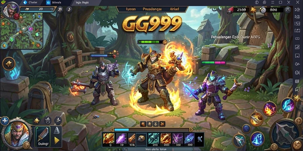 Tampilan gameplay GG999 dengan aksi bertarung yang mendebarkan.