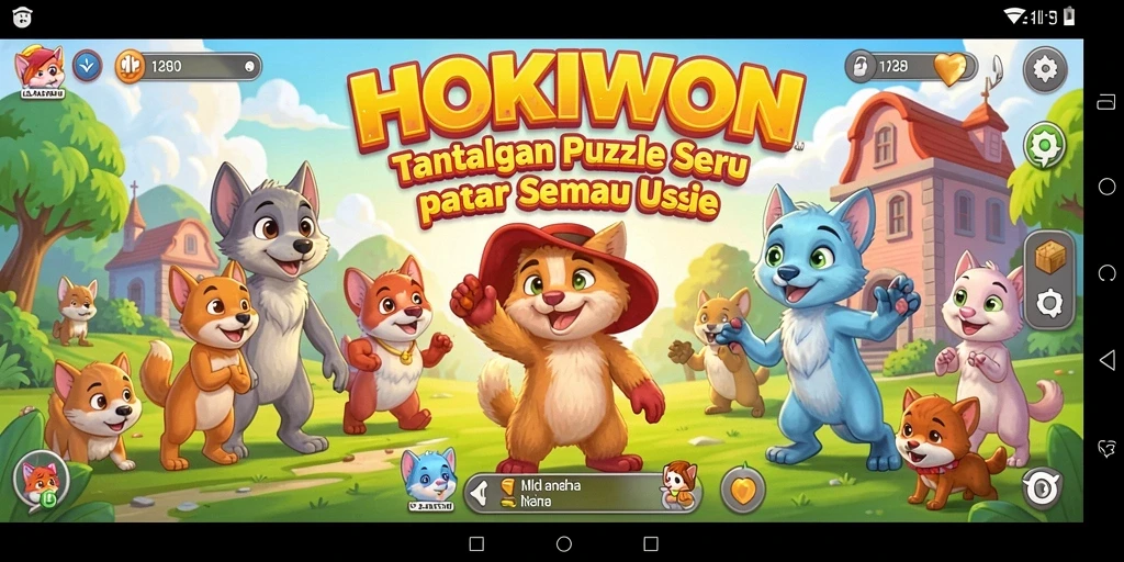 Screenshot gameplay HOKIWON menampilkan tantangan puzzle yang seru.