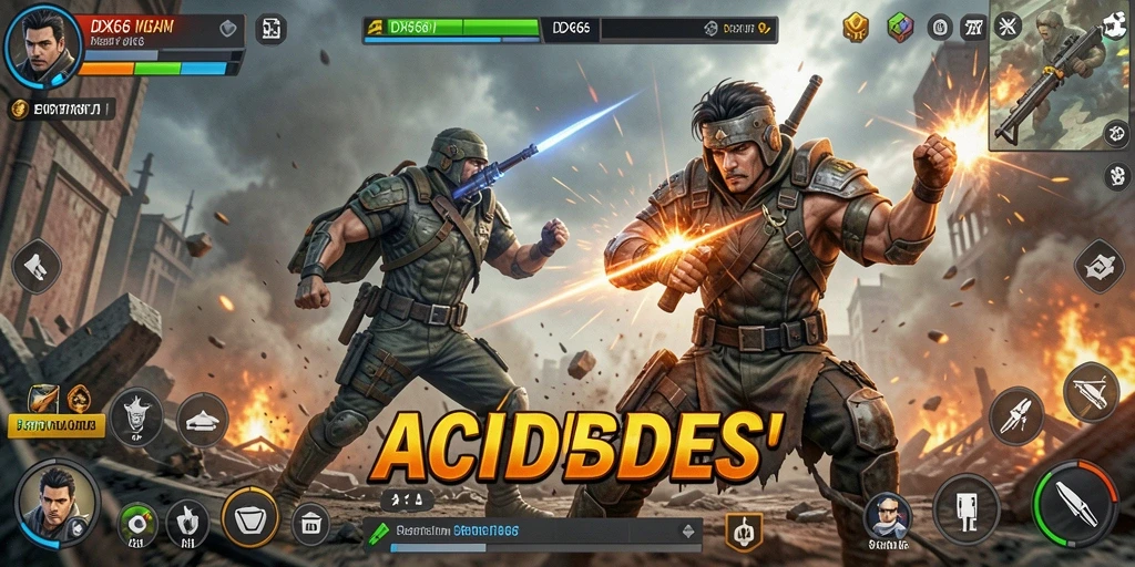 Tampilan aksi mendebarkan dan karakter yang dinamis dalam gameplay IDX66.