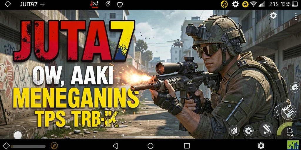 Tampilan gameplay JUTA7 yang mendebarkan dan penuh aksi.