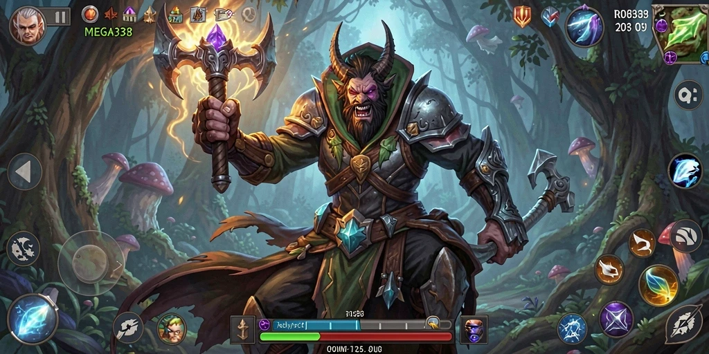 Screenshot gameplay MEGA338 menampilkan pertarungan yang mendebarkan dan lingkungan yang indah.