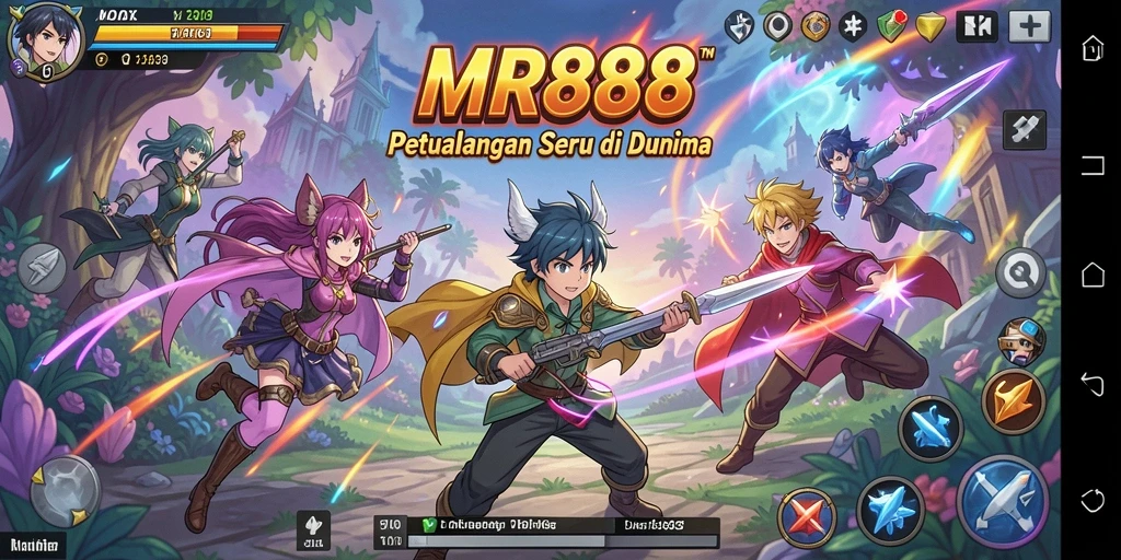 Tampilan gameplay seru di dunia anime yang menakjubkan.