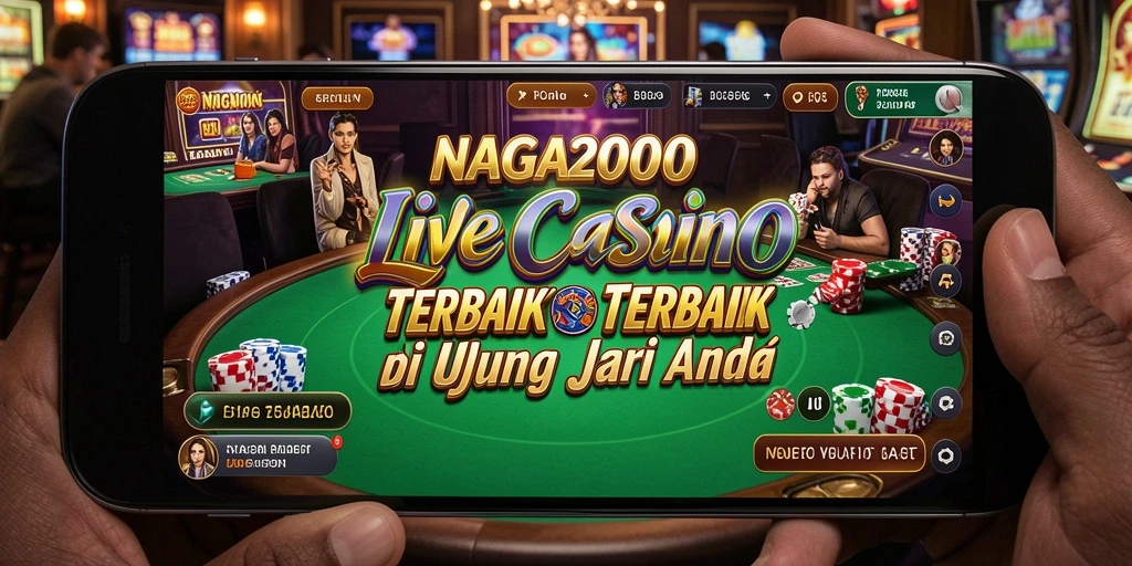 Screenshot NAGA2000 menampilkan dealer yang mengelola permainan Live Casino secara profesional.