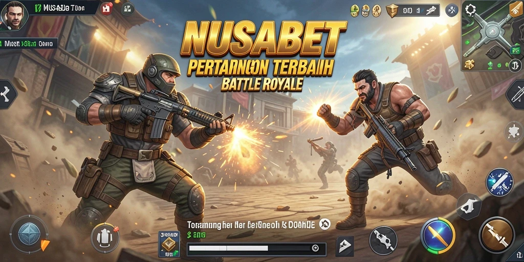 Tampilan seru gameplay NUSABET dalam pertarungan Battle Royale.