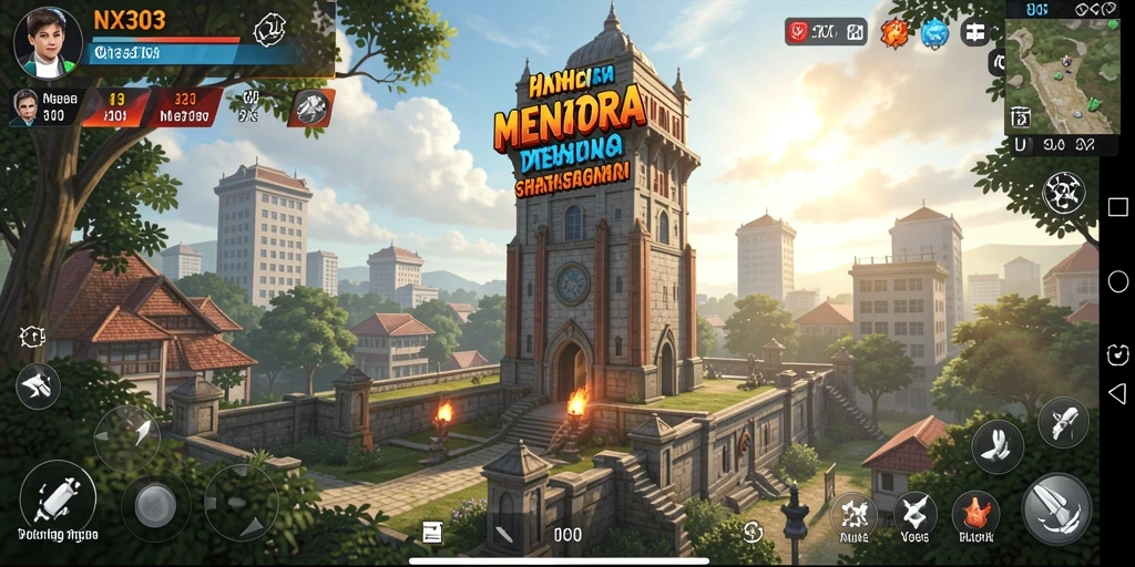 Tampilan screenshot NX303 menampilkan aksi menara pertahanan yang mendebarkan.