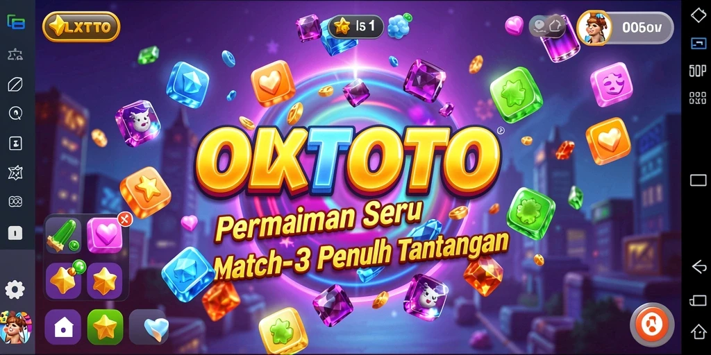Gameplay penuh warna dan seru dalam OLXTOTO, game Match-3 yang menarik.