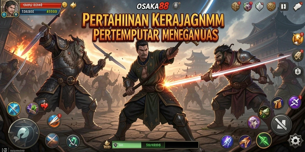 Tampilan gameplay OSAKA88 dalam pertahanan menara yang strategis.