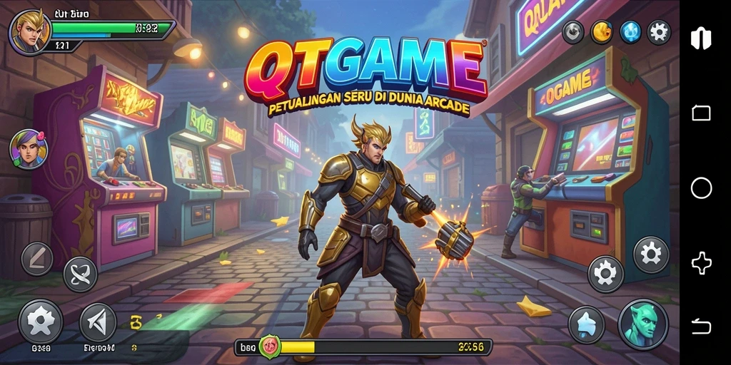 Screenshot menunjukkan aksi seru gameplay QTGAME di dunia arcade.