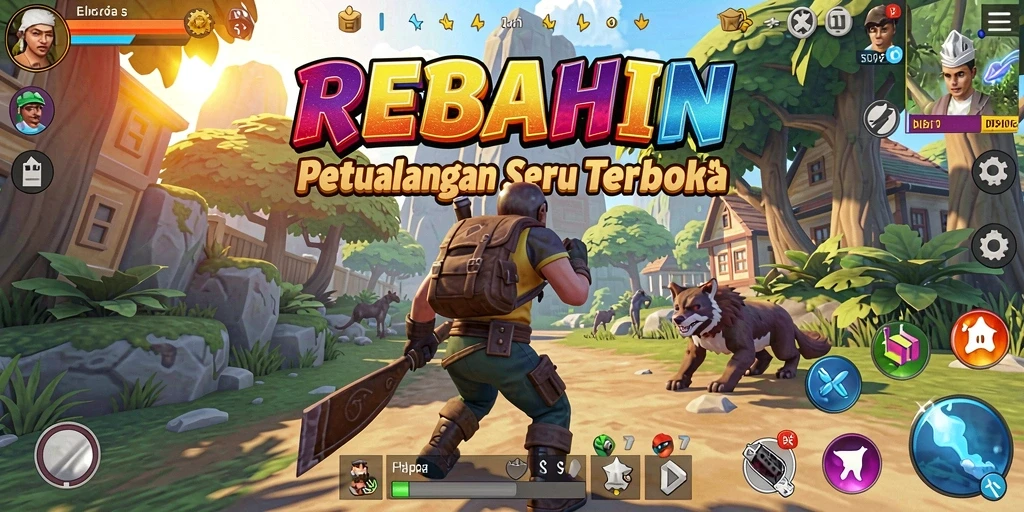 Tampilan gameplay seru dalam dunia terbuka REBAHIN.