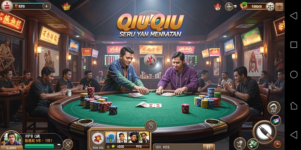 Tangkapan layar dari gameplay QiuQiu yang mendebarkan di RP8.