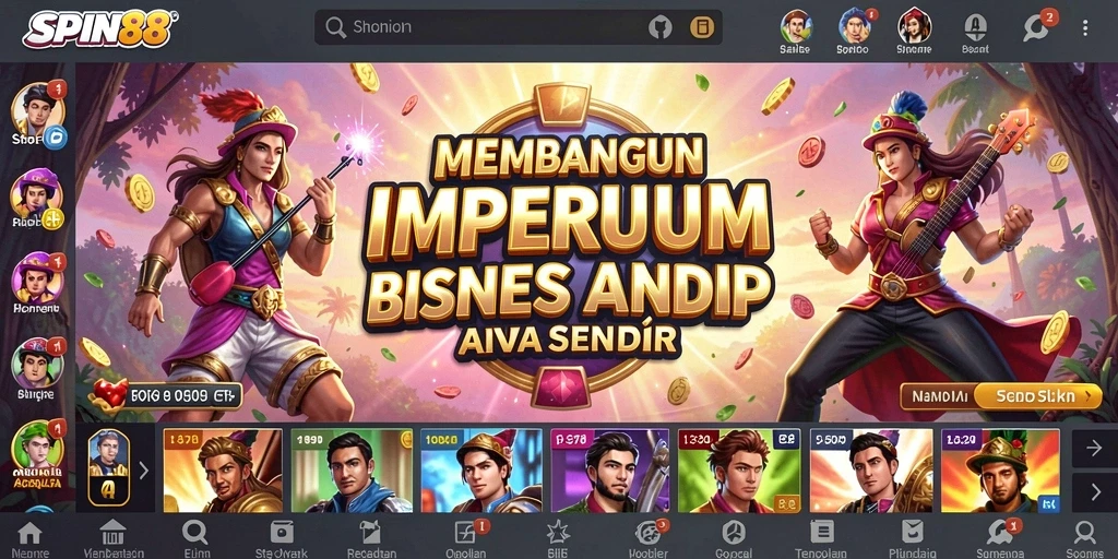 Screenshot gameplay SPIN88 menunjukkan pengelolaan bisnis dan interaksi pemain.