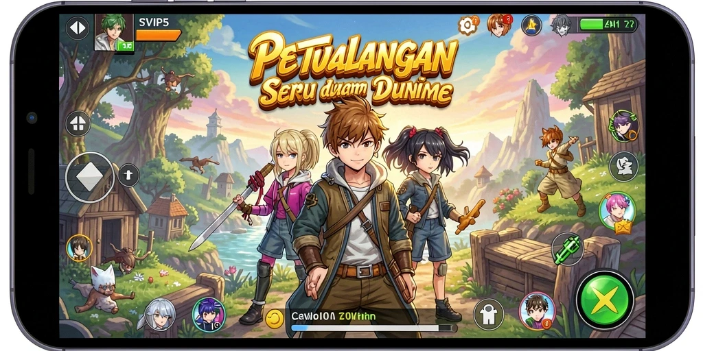 Tampilan dinamis gameplay SVIP5 dengan karakter anime yang menarik.
