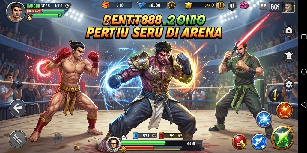 Tampilan epik dalam gameplay pertarungan TTT888.