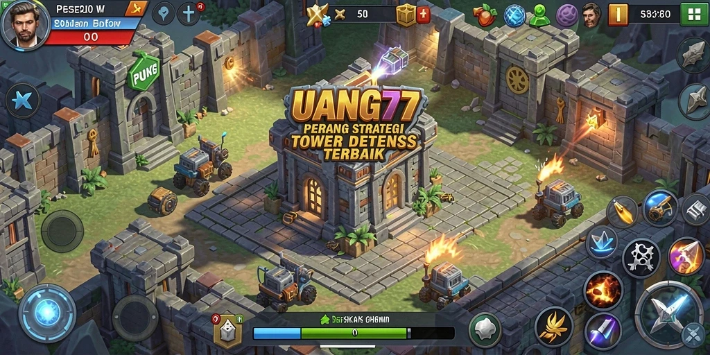 Tangkapan layar menunjukkan aksi menegangkan di game Tower Defense.